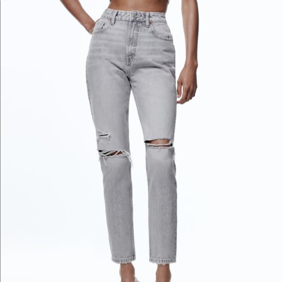 Zara Denim - Zara ripped mom fit jeans